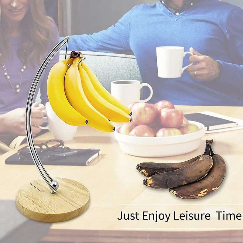 Banana Holder Stand, Modern Banana Hanger Tree with Metal Hook & Base