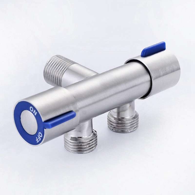 2x G1/2 X 1/2 Stainless Steel One Into Two Double Handle Cold Faucet