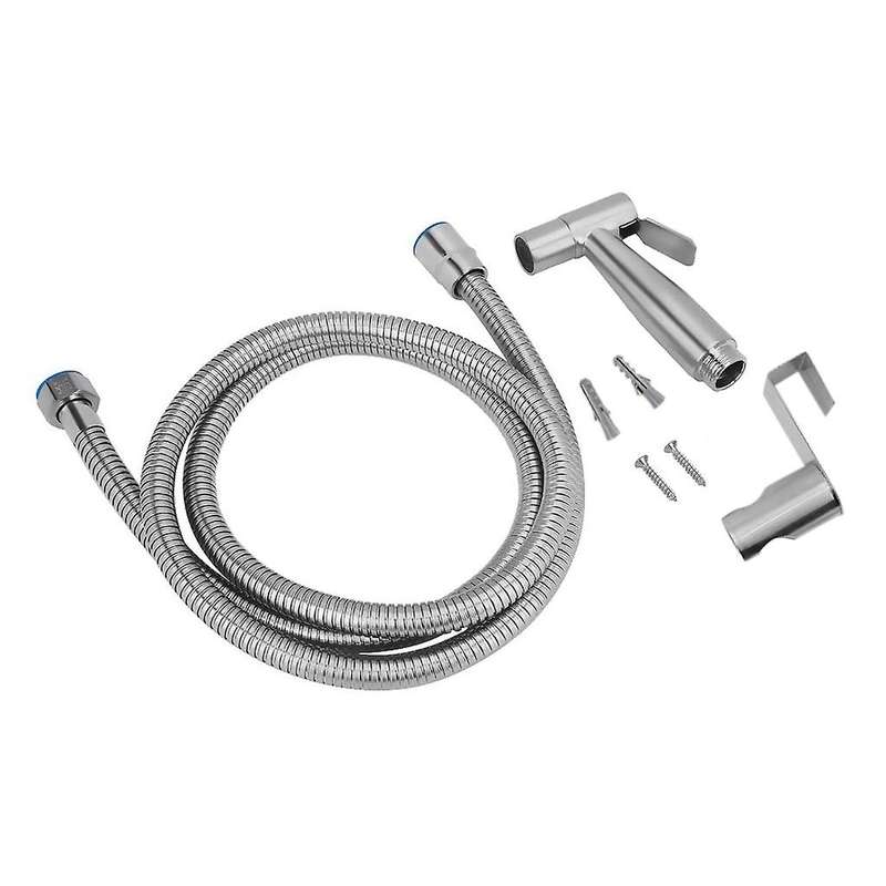 Toilet Faucet Set Stainless Steel Sprayer Head with Hose Bracket