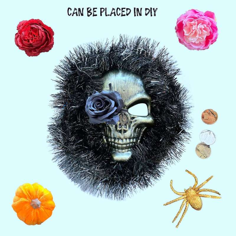 Halloween Decoration Spider Skull Mask Wreath Pendant Party Supplies
