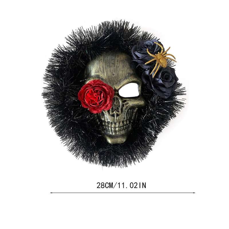 Halloween Decoration Spider Skull Mask Wreath Pendant Party Supplies