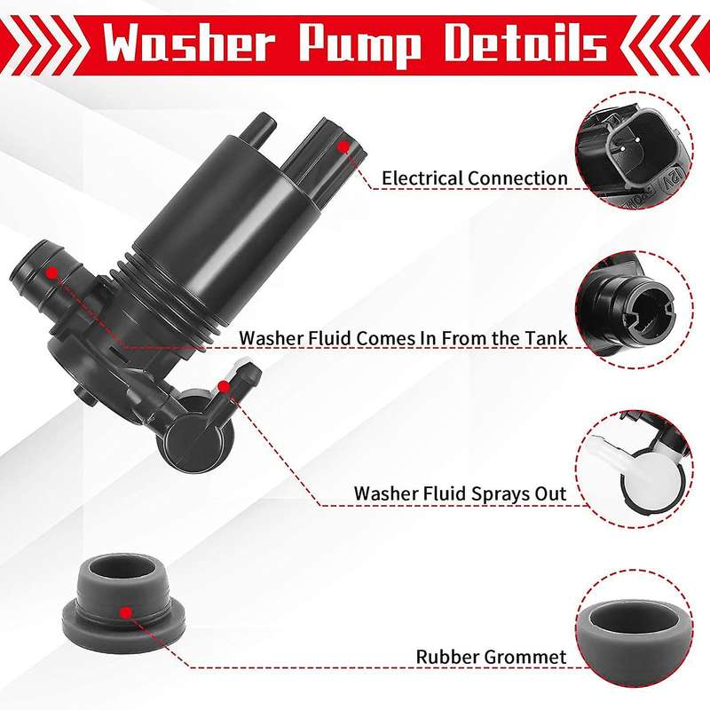 Windshield Washer Pump for Ford Edge Explorer Fiesta Lincoln Mkt Mkx