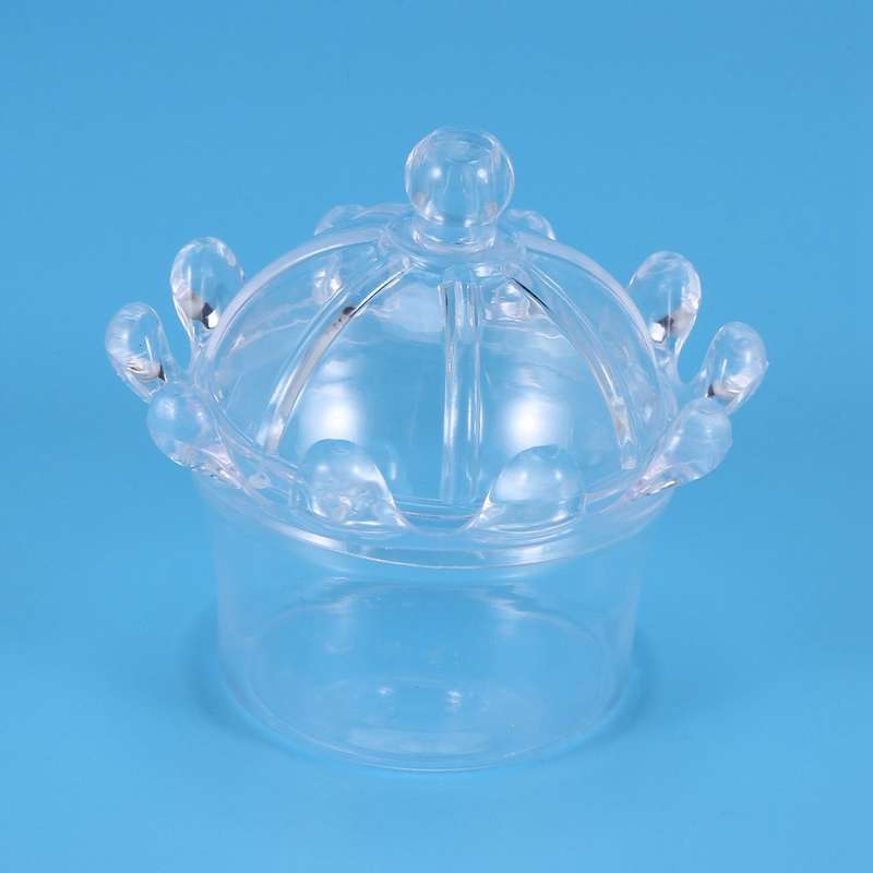 12 Pcs Candy Boxes Plastic Mini Dome with Crown Design Transparent
