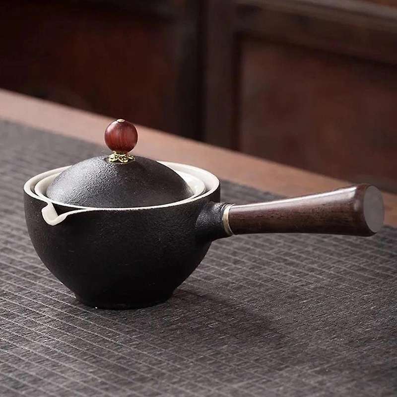 Ceramic Teapot with Wooden Handle Side-handle Pot Household Teaware 5