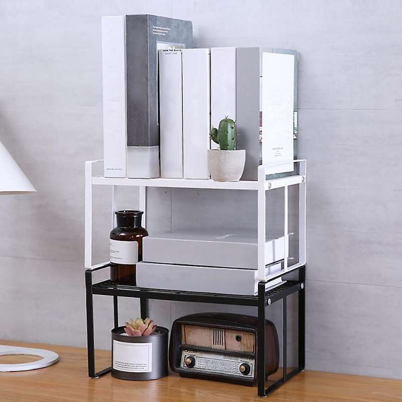 Wide Shelf Organizer for Cupboard Cabinet and Kitchen Storage(white)