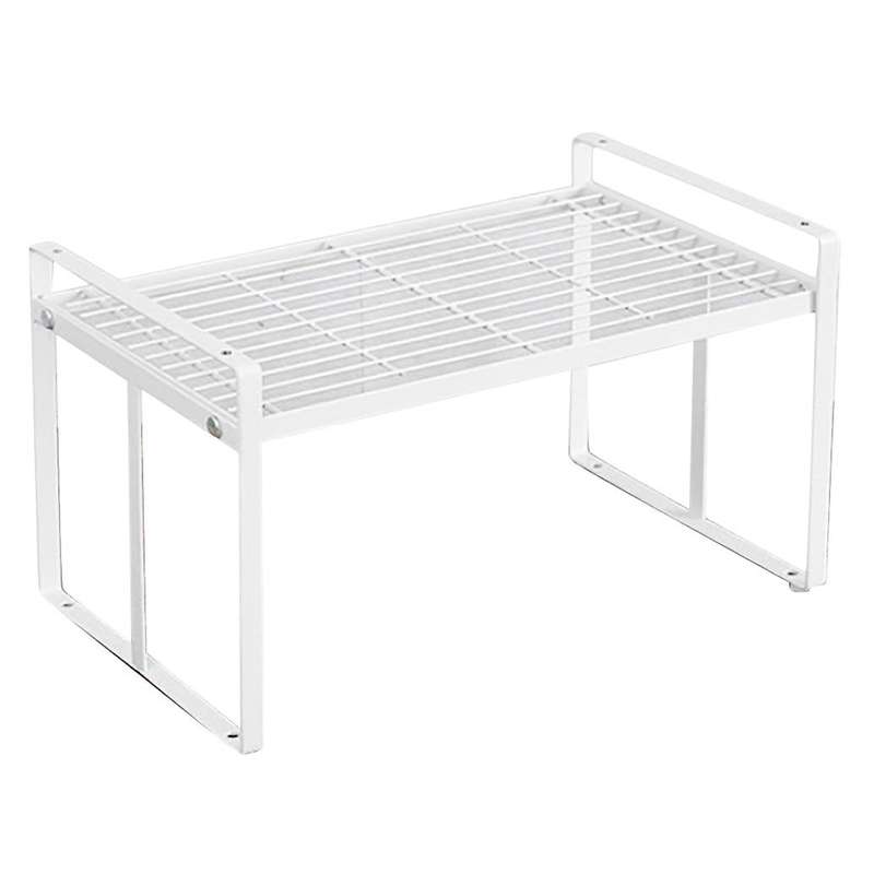Wide Shelf Organizer for Cupboard Cabinet and Kitchen Storage(white)
