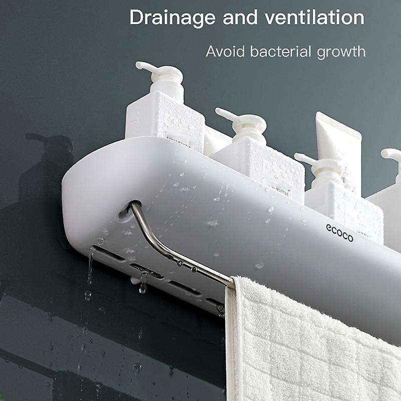 Ecoco Bathroom Shelf Shower Caddy Organizer-without Towel Bar Grey