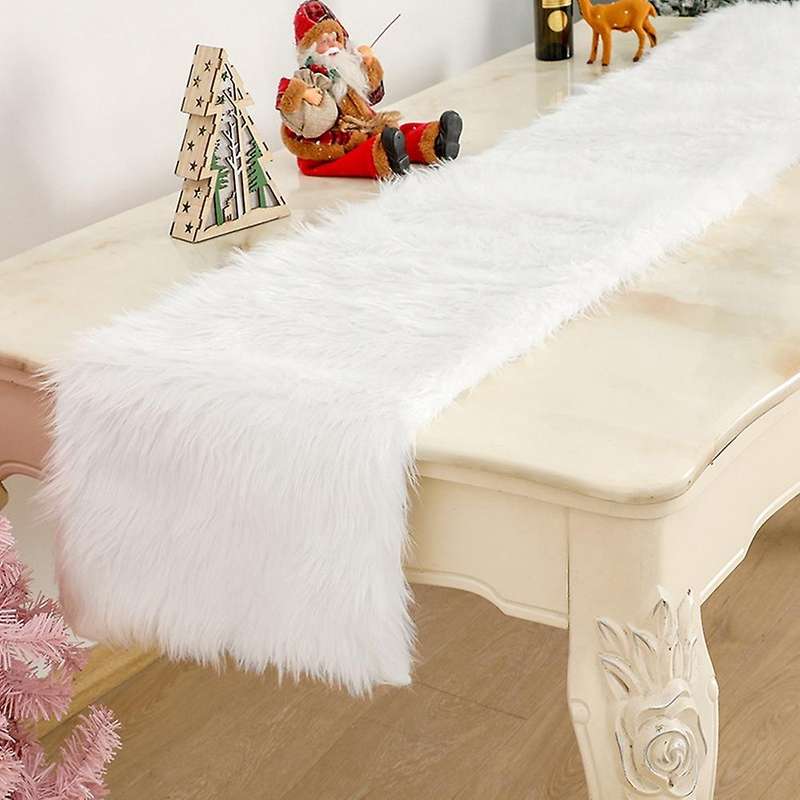 Table Runner 37x183cm White Table Cover Christmas Decoration for Home