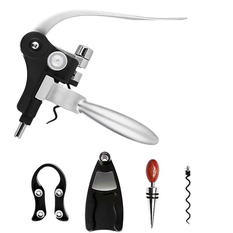 5 Pcs Rabbit Ears Bottle Opener Set Bar Lever Corkscrew Steel