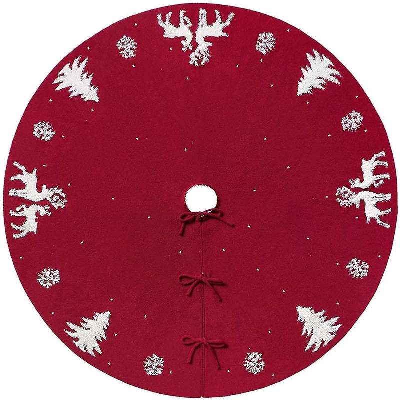 36 Inches Knitted Christmas Tree Skirt,for Holiday Party Decorations