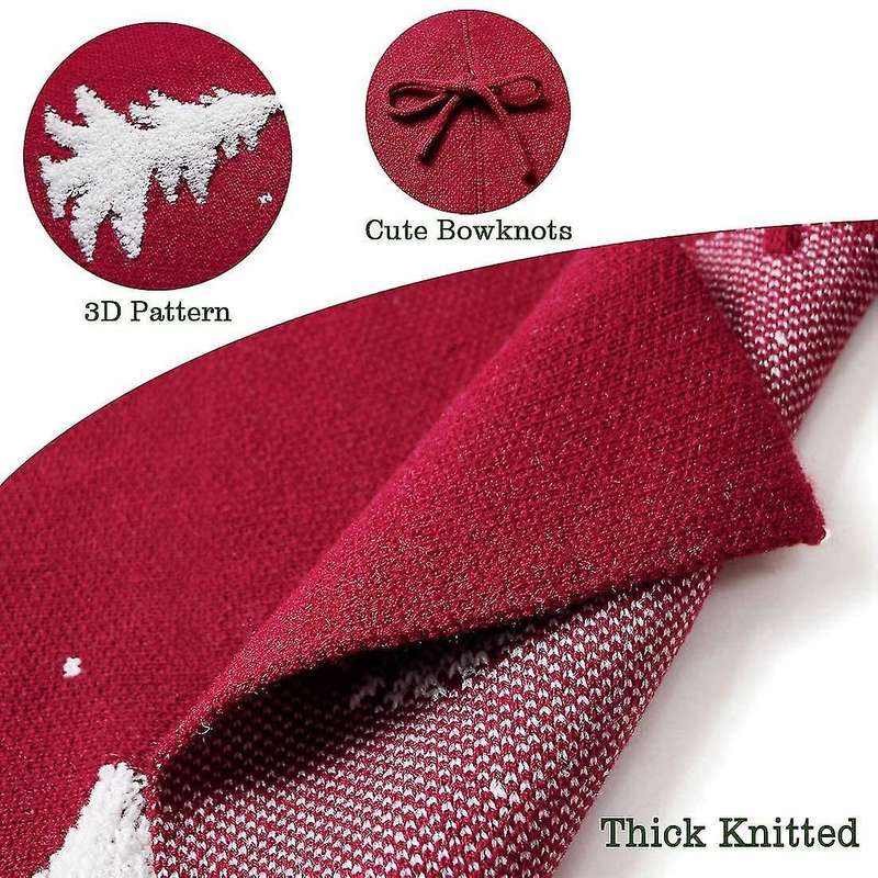 36 Inches Knitted Christmas Tree Skirt,for Holiday Party Decorations