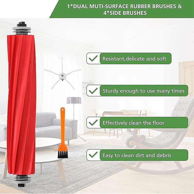 Replacement Roller Brush Side Brush Filters Compatible for Roborock