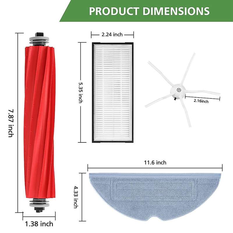 Replacement Roller Brush Side Brush Filters Compatible for Roborock