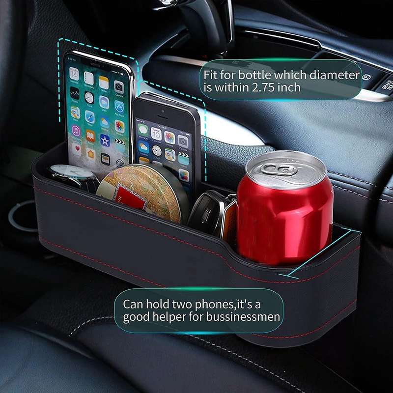 2pcs Car Seat Space Filler Storage Bag Car Center Console Side Bag