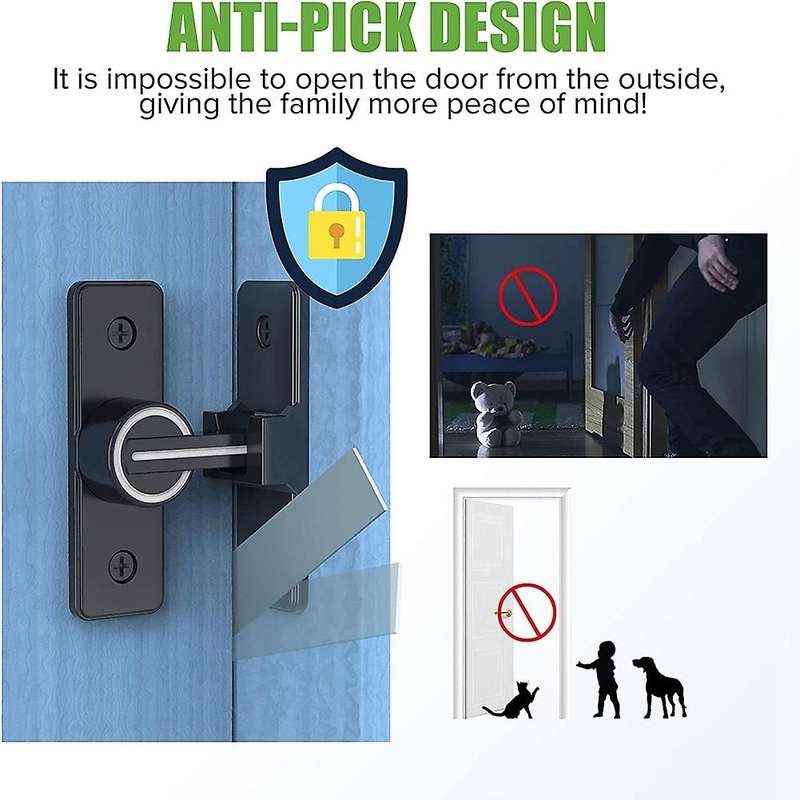 Barn Door Lock Hardware, 90 Degree Heavy Duty Gate Latches 2 Pack