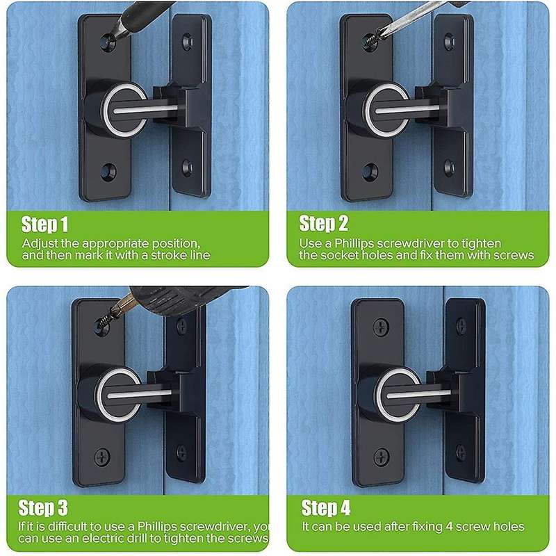 Barn Door Lock Hardware, 90 Degree Heavy Duty Gate Latches 2 Pack