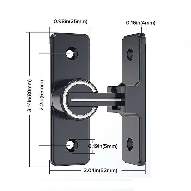 Barn Door Lock Hardware, 90 Degree Heavy Duty Gate Latches 2 Pack