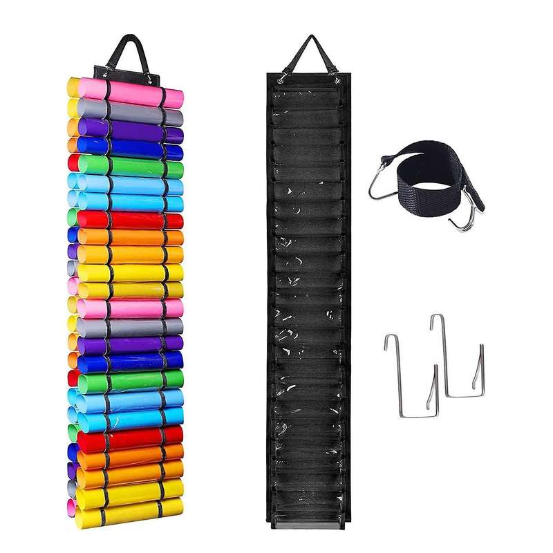 Vinyl Storage Organizer Rack, Vinyl Holder with 48 Roll Compartments