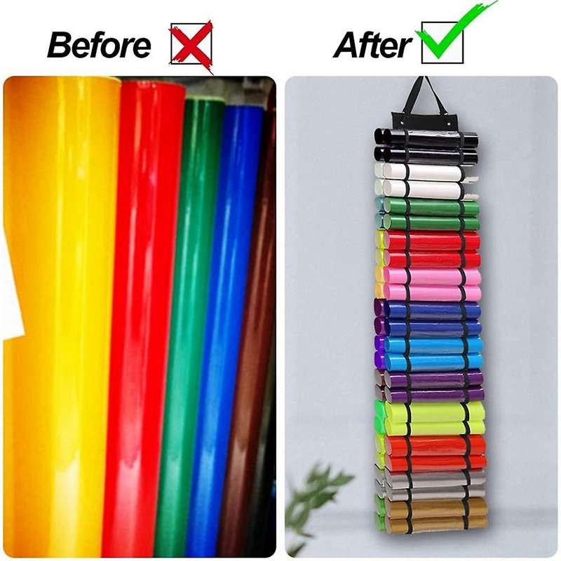 Vinyl Storage Organizer Rack, Vinyl Holder with 48 Roll Compartments