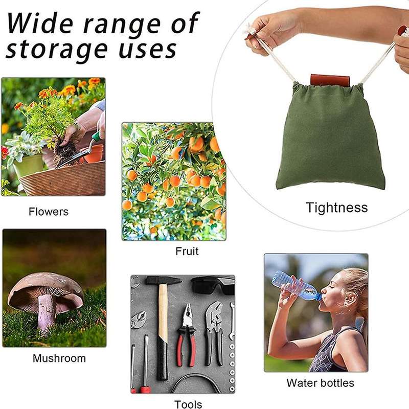 4pcs Outdoor Hiking Foraging Pouch Garden Fruit Picking Bag
