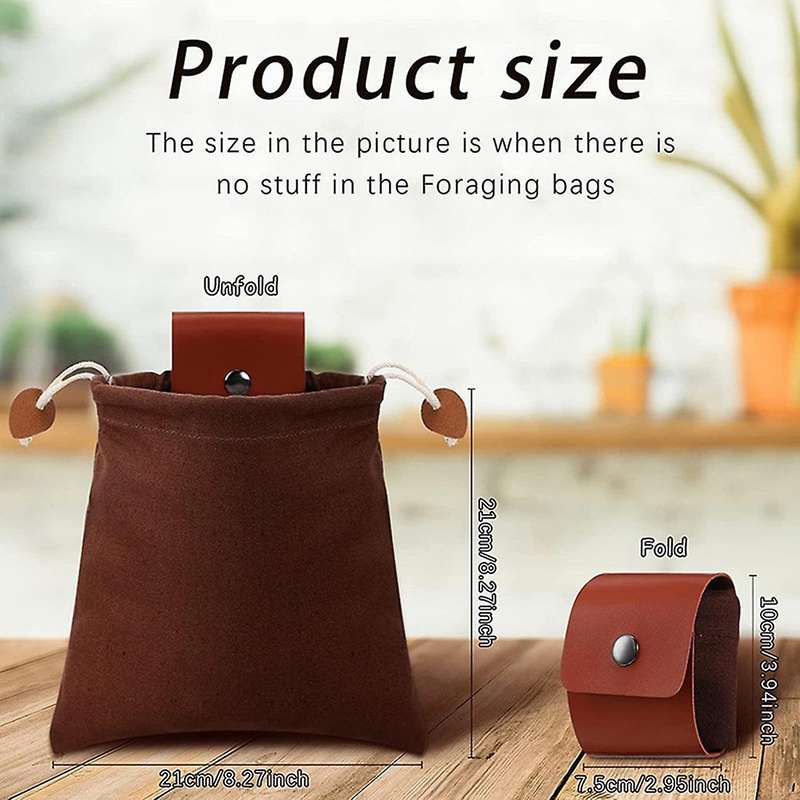 4pcs Outdoor Hiking Foraging Pouch Garden Fruit Picking Bag