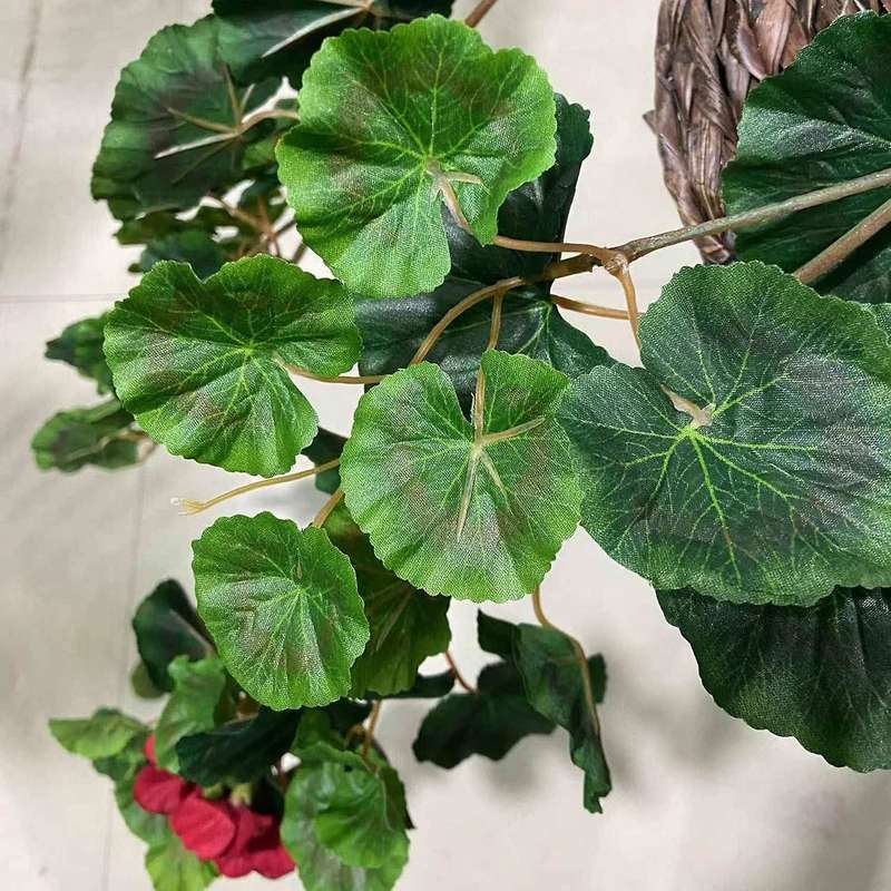 Artificial Hanging Plant, 3.2 Ft Fake Hanging Vines Begonia Leaf