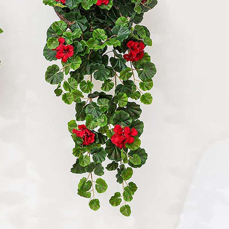 Artificial Hanging Plant, 3.2 Ft Fake Hanging Vines Begonia Leaf