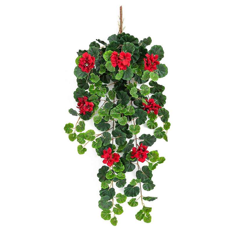 Artificial Hanging Plant, 3.2 Ft Fake Hanging Vines Begonia Leaf