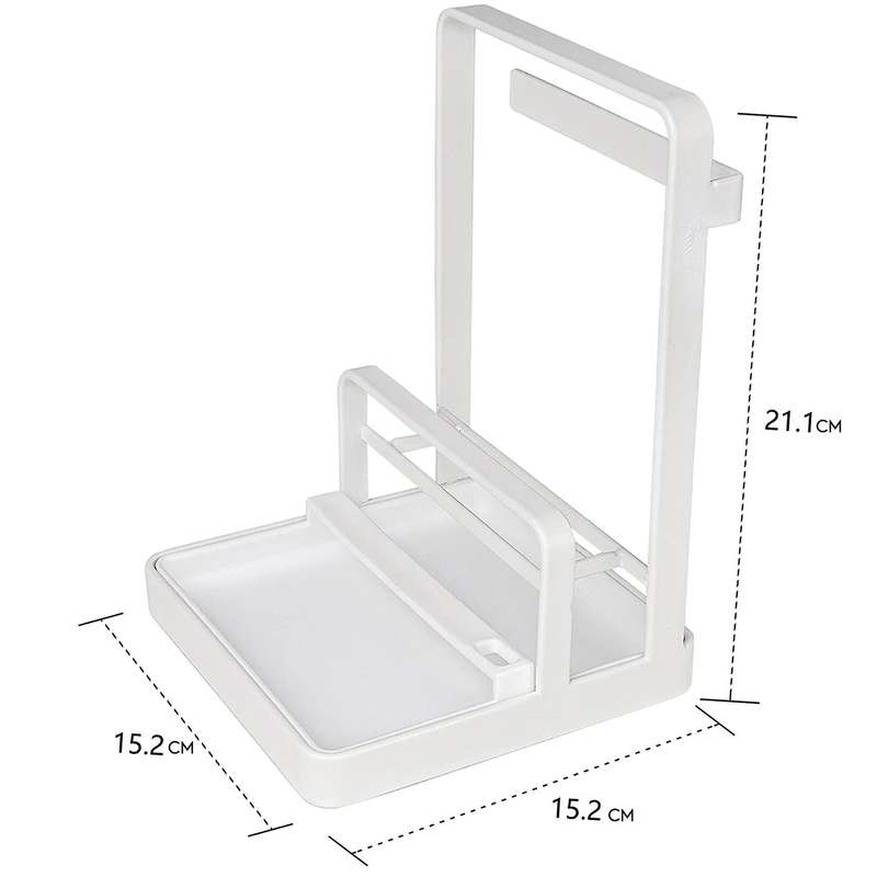 Pot Lid Holder Multipurpose Lid and Spoon Rest Pad Tray White