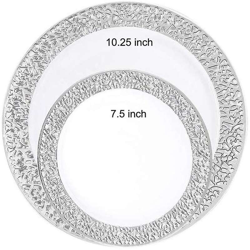 Silver Disposable Plates Party Home Supplie Plastic Party 7.5inch