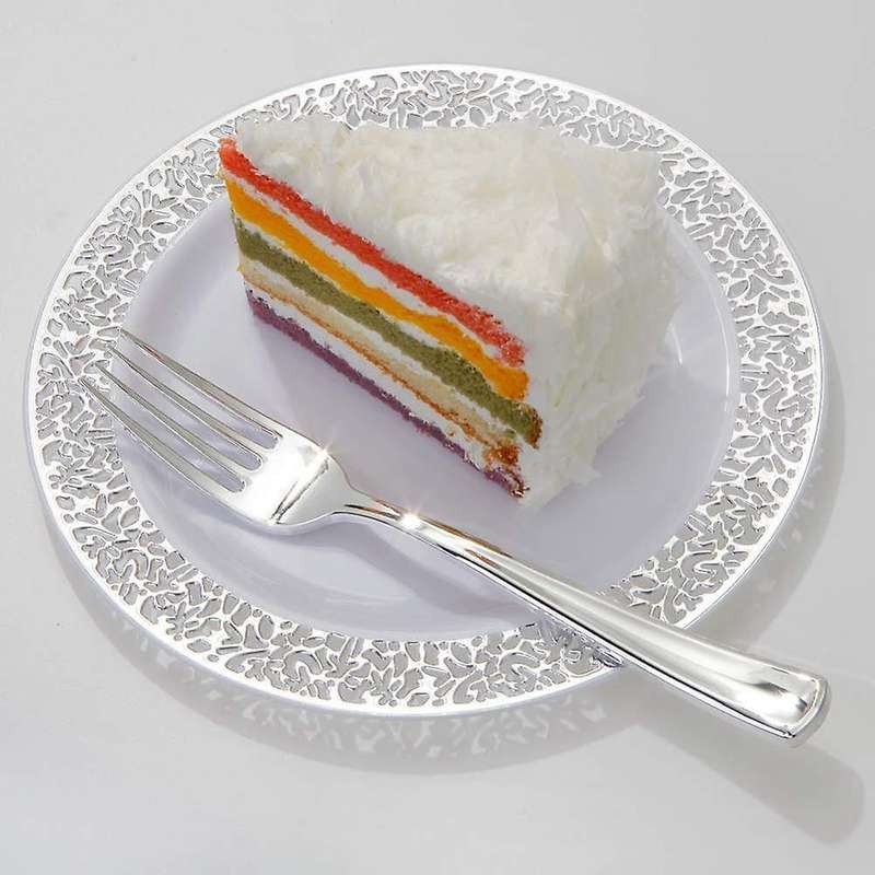 Silver Disposable Plates Party Home Supplie Plastic Party 7.5inch