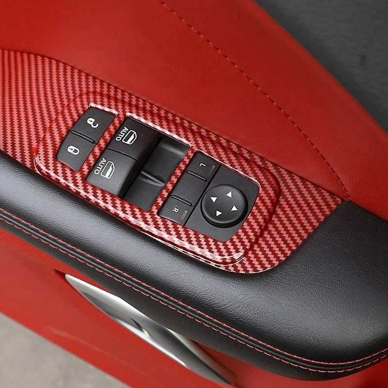 Window Lift Switch Button Panel Trim for Challenger 2015-2020 (red )
