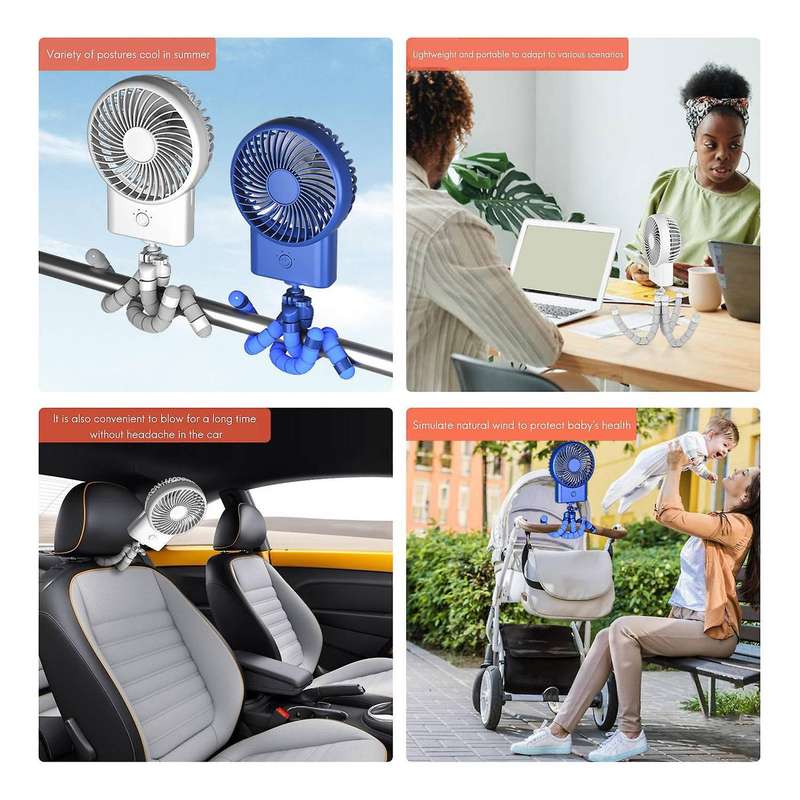 Mini Small Fan Usb Fan Triangle Bracket Fan for Home,office,car Black