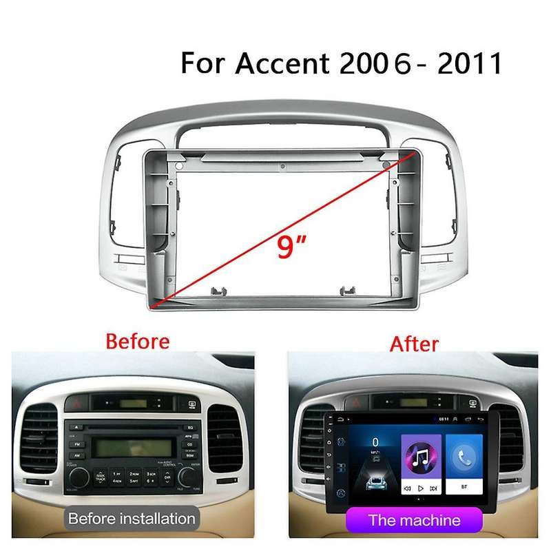 9 Inch Car Dashboard Frame with Cable for Hyundai Accent 2006-2011