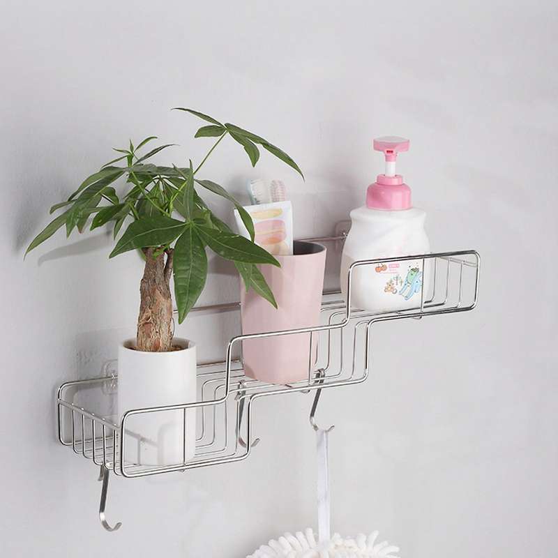 3 Stepped Shelf for Razor Shampoo Organizer Wall Mounted Shelf B