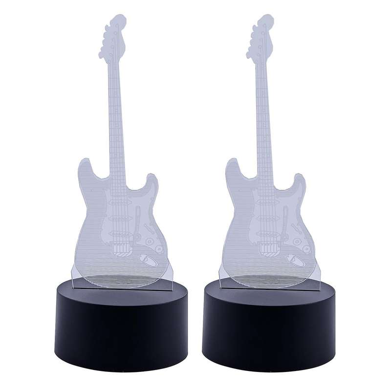 3d Electric Guitar Night Light 7 Color Led Change Press Switch
