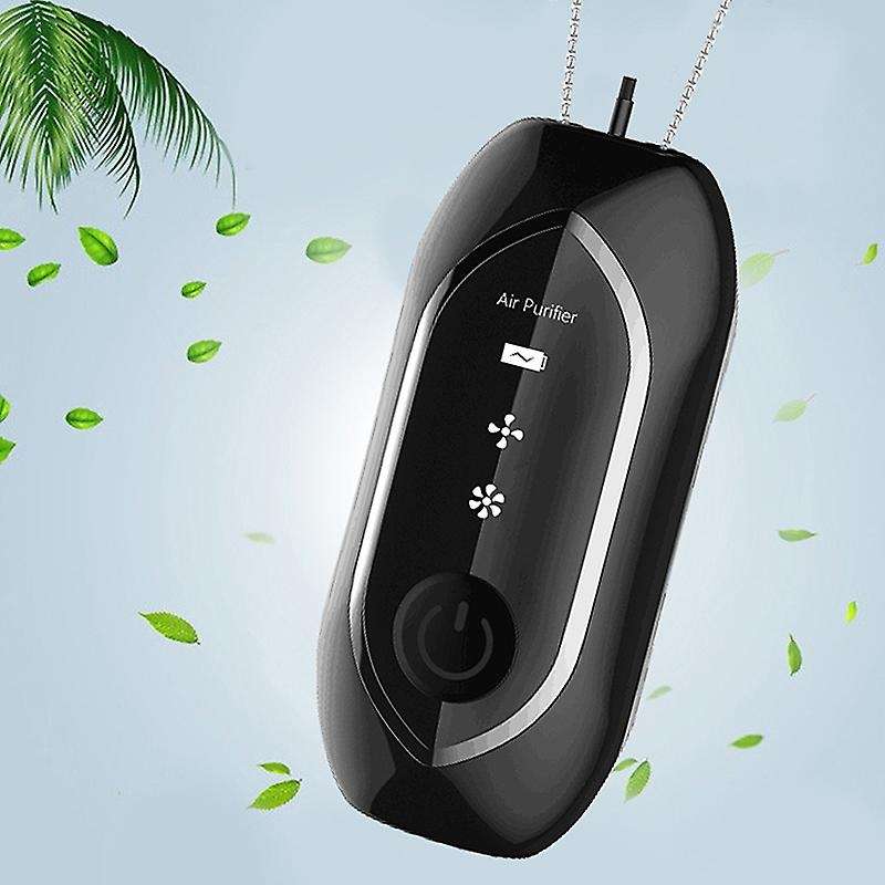 Mini Hanging Neck Air Purifier, Negative Ion Generator Black