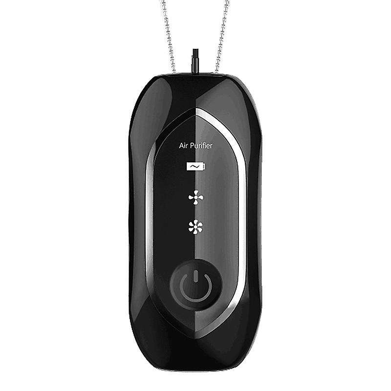 Mini Hanging Neck Air Purifier, Negative Ion Generator Black