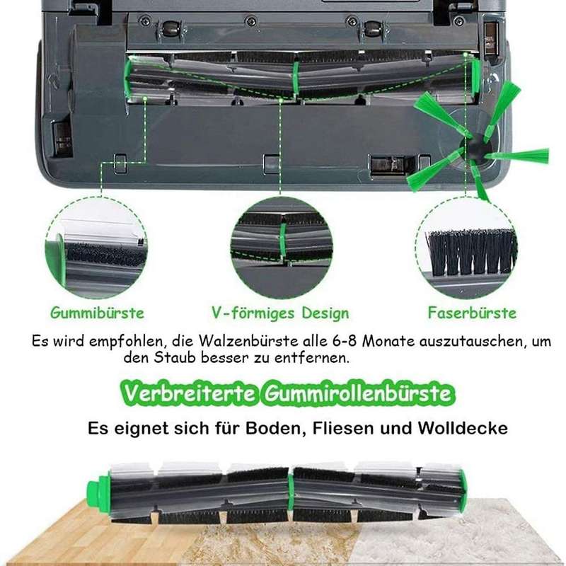 For Vorwerk Vr200 Vr300 Main Roller Brush Spin Brush and Hepa Filter