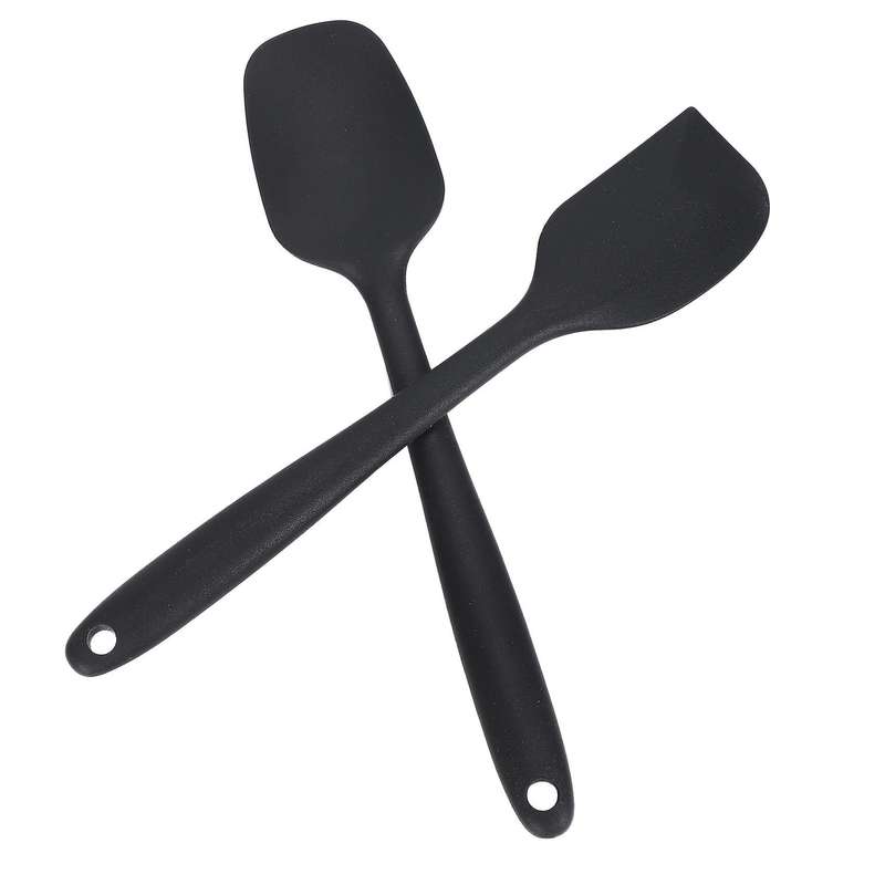 Silicone Spatula Set Of 10 Include 4 Mini Spatulas(black)