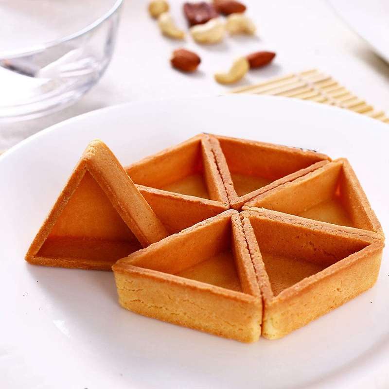 10pcs Round Triangular Stainless Steel Tart Ring Tower Pie Cake Mould