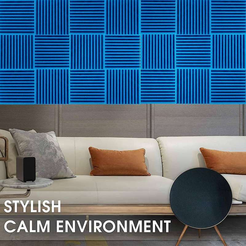 24 Pack Acoustic Foam Panels 1x12x12 Inches,with Fire Sound, for Home