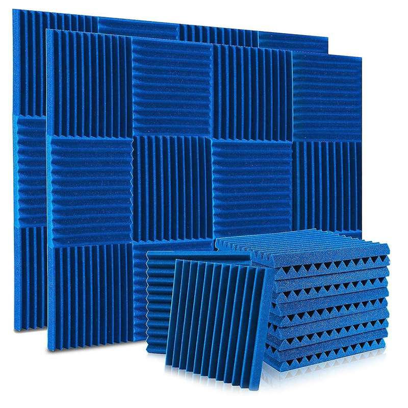 24 Pack Acoustic Foam Panels 1x12x12 Inches,with Fire Sound, for Home