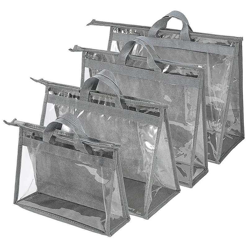 4pack Handbag Dust Bags for Closet, Hanging Zipper Storage Bag B