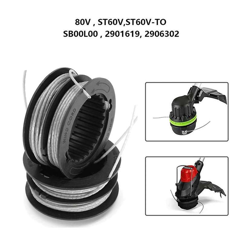 8pack String Trimmer Spool Sb00l00 for Greenworks 80v St60v St60v-t0