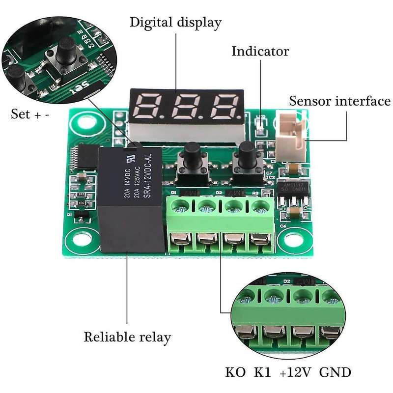4pcs W1209 Dc Digital Temperature Controller Module with Acrylic Case