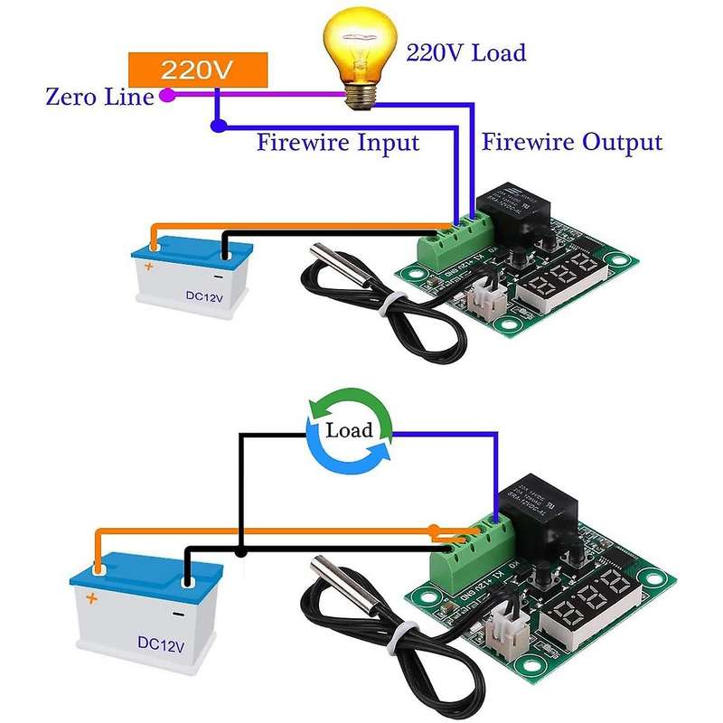 4pcs W1209 Dc Digital Temperature Controller Module with Acrylic Case