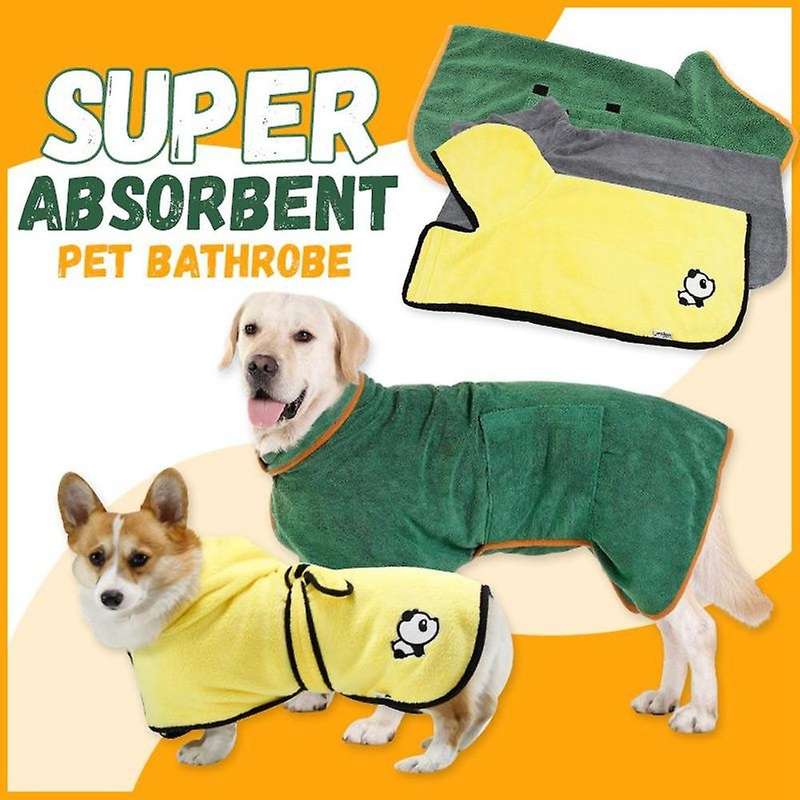 Dog Towel Dog Drying Coat Microfiber Pet Dog Cat Bath Robe,xl Green
