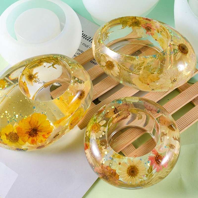 3pcs Tea Candle Candle Holder Resin Mould, Silicone Mould