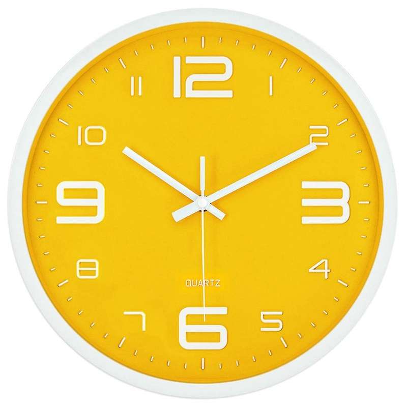 Silent Nordic Creative Yellow Modern Home Simple Wall Clock